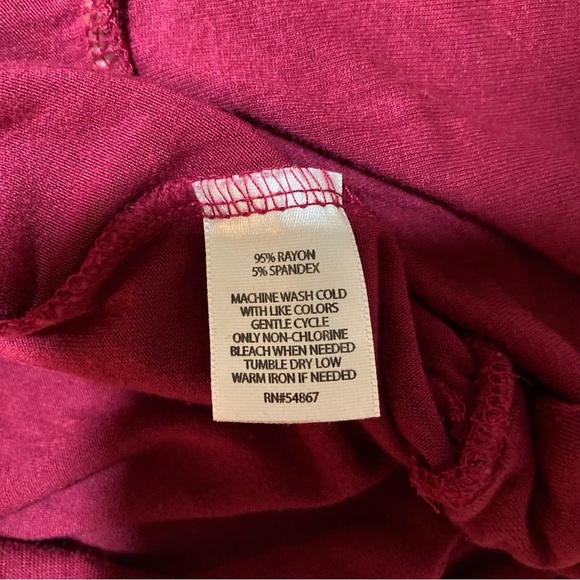 Marisa Christina Red Draped Cap Sleeve Blouse | Soft & Comfy | Summer Parties - Picture 6 of 8